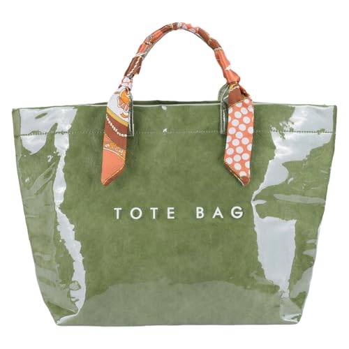 CHANGYUE PVC -Einkaufstasche Umhängetasche Top Griff Hobo -Tasche for Frauen einkaufen (dunkelgrün) von CHANGYUE