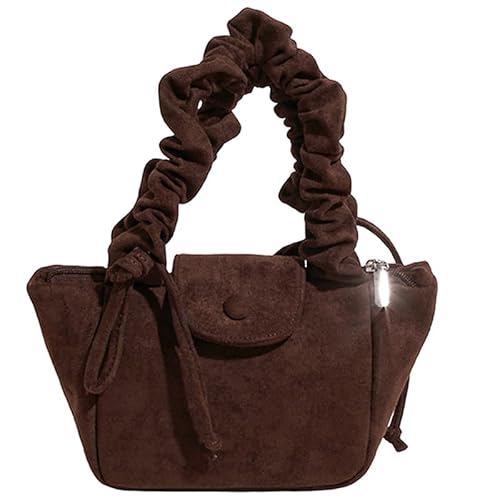 CHANGYUE Quadratische Achselbeutel PU Leder Crescent Umhängetasche for Frauen täglich (Kaffee) von CHANGYUE