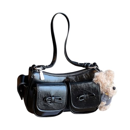 CHANGYUE Vintage Crescent Hobo Handtasche Unterarm Geldbörse for Frauen Arbeitsreisen (schwarz) von CHANGYUE