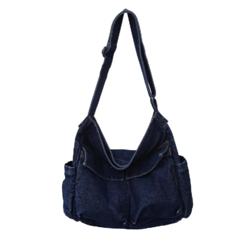 CHANGYUE Vintage japanische Umhängetaschen Retro Denim große Kapazität Frauen Umhängetasche Handtasche Freizeit Reisen Einkaufen von CHANGYUE