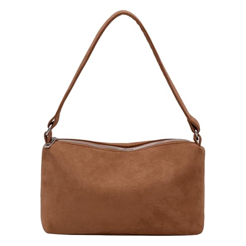 CHANGYUE Wildleder Quadratbeutel Retro -Umhängetasche Einfacher Unterarmbeutel Pendelhandtasche (Khaki) von CHANGYUE