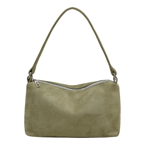 CHANGYUE Wildleder Quadratbeutel Retro -Umhängetasche Einfacher Unterarmbeutel Pendelhandtasche (grün) von CHANGYUE