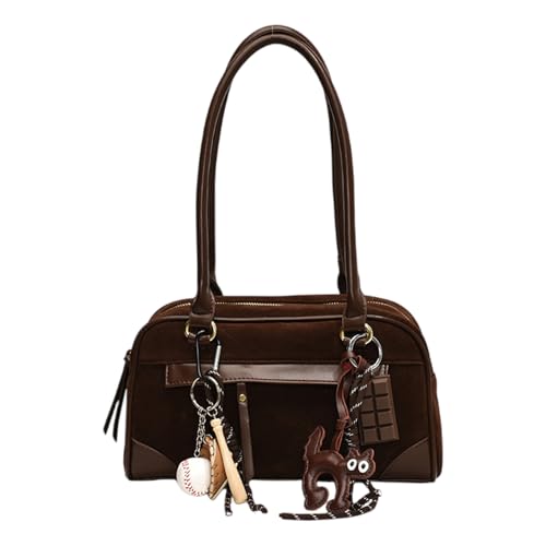 CHANGYUE Wildleder -Umhängetaschen for Frauen Damen Umhängetasche for Arbeitsreisen (Kaffee) von CHANGYUE