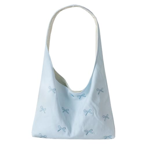 CHANGYUE Women Canvas -Einkaufstasche mit Fliege Muster Hobo -Tasche for den täglichen Gebrauch (blau) von CHANGYUE