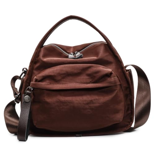 CHANGYUE Women Casual Crossbody Bag Oxford Stoff Umhängetasche Pendelhandtasche (Kaffee) von CHANGYUE