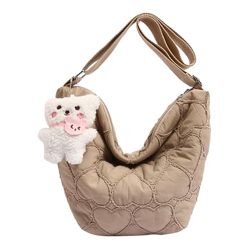 CHANGYUE Women Puffer Bag Freizeitpreis Handtasche Feste Farbe for Arbeitsreisen (weiß) von CHANGYUE