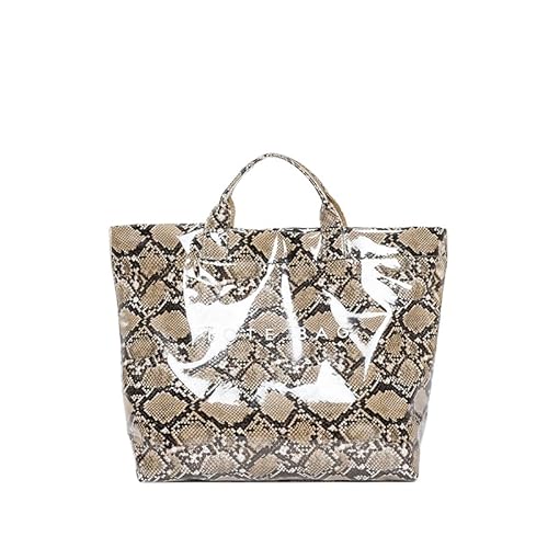 Frauen PU Handtasche Mode Handheld -Tasche Schlangenmuster Chic Hobo Tasche (Khaki) von CHANGYUE