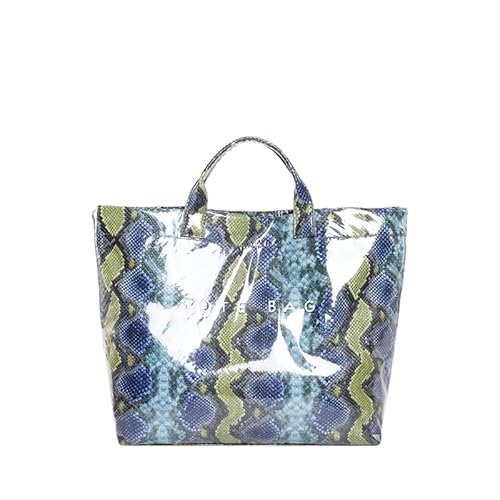 Frauen PU Handtasche Mode Handheld -Tasche Schlangenmuster Chic Hobo Tasche (blau) von CHANGYUE