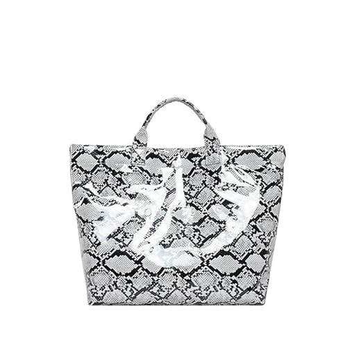 Frauen pu Handtasche Mode Handheld -Tasche Schlangenmuster Chic Hobo Tasche (weiß) von CHANGYUE