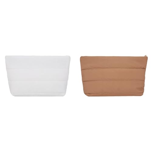 Modekosmetische Tasche for Frauen lässig Clutch Handtasche Solid Toilettenbeutel (weiß) von CHANGYUE