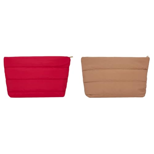 Modekosmetische Tasche for Frauen lässig Clutch Handtasche Solid Toiltigerbeutel (rot) von CHANGYUE