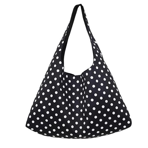 Polka Dot Umhängetasche Schwarz weiß Hobo Bag Chic Geldbörse for Frauen täglich (schwarz) von CHANGYUE