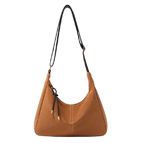 Retro Suede Chic Single Recond Bag for Frauen jeden Tag Gebrauch Arbeitsreisen (braun) von CHANGYUE