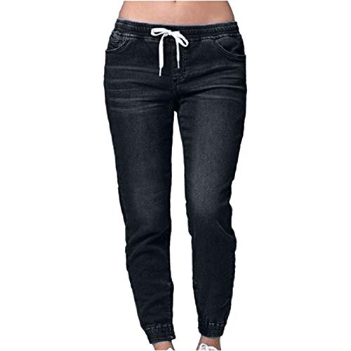 CHAOEN Damen Jeans Hosen Sommer Hosen Niedrige Taille Bleistifthosen Übergangs Jeanshosen Damenhosen Freizeithosen Mit Kordelzug von CHAOEN