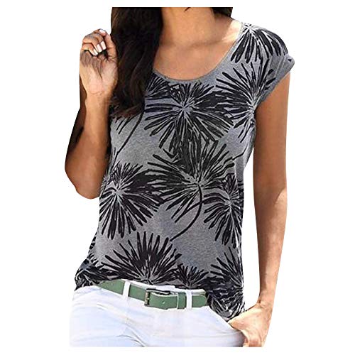 CHAOEN Damen T-Shirt Sommer Kurzarm Rundhals Weich Basic Shirt Bequemer Casual Drucken Oberteile Blusen Tshirt Hemdbluse Tops von CHAOEN