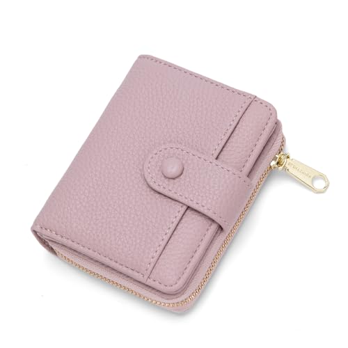CHAOFANXI Kleine Geldbörsen für Damen, Kartenhalter, Damengeldbörse, Bifold Leather Card Wallet Organizer, RFID-blockierende Geldbörse für Frauen mit Reißverschluss, Münzfach mit mehreren von CHAOFANXI