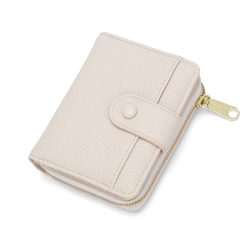 CHAOFANXI Kleine Geldbörsen für Damen, Kartenhalter, Damengeldbörse, Bifold Leather Card Wallet Organizer, RFID-blockierende Geldbörse für Frauen mit Reißverschluss, Münzfach mit mehreren von CHAOFANXI