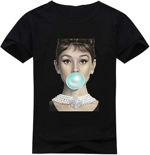 Hkvbukhnkgf Diytshirt Audrey Hepburn Quote T-Shirt, Custom Women's 100% Cotton T-Shirt with Audrey Hepburn Quote von CHAOOFANG