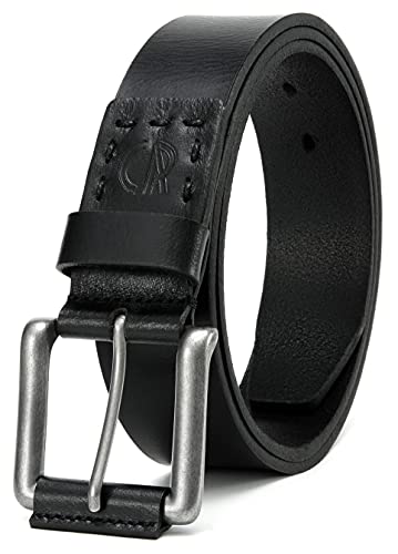 CHAOREN CR Ledergürtel Herren 105-135cm Herren Gürtel Leder Vollledergürtel aus Büffelleder, Vollrindleder 38 mm breit, Metall Retro Jeansgürtel von CHAOREN CR