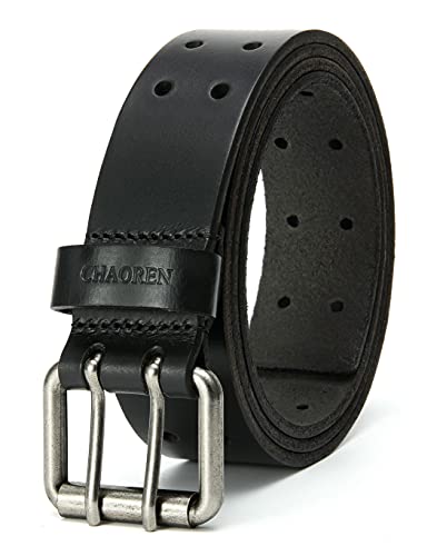 CHAOREN CR Ledergürtel Herren | Doppeldorn Herren gürtel 40mm mit Vollnarbenleder | 9 Sets Löcher für eine perfekte Passform von CHAOREN CR