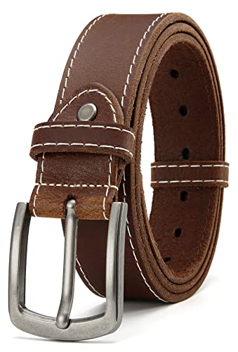 CHAOREN CR Ledergürtel Herren Hellbraun | Gürtel Herren Echt Leder für Jeans 38mm mit Vollrindleder | Kein Splittern Kein Knacken von CHAOREN CR