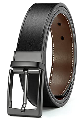 CHAOREN Herren Gürtel Leder Braun Wendegürtel, Ledergürtel Herren Beidseitige Nutzung 35mm für Business Anzug und Jeans, Anzuggürtel Herren wendbar zwei Farben von CHAOREN