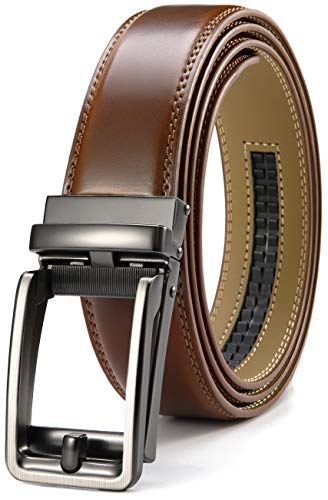 CHAOREN Ledergürtel Herren Braun – Automatik Gürtel Herren Leder 35mm für Anzug und Freizeit – Mikroverstellbarer Gürtel passt überall von CHAOREN