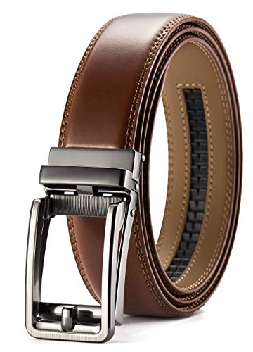 CHAOREN Ledergürtel Herren Braun – Automatik Gürtel Herren Leder 35mm für Anzug und Freizeit – Mikroverstellbarer Gürtel passt überall von CHAOREN