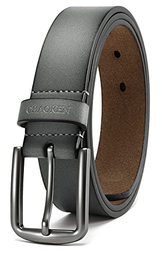 CHAOREN Ledergürtel Herren Grau – Gürtel Herren Leder 35mm für Jeans – Weicheres Leder Passt Besser von CHAOREN