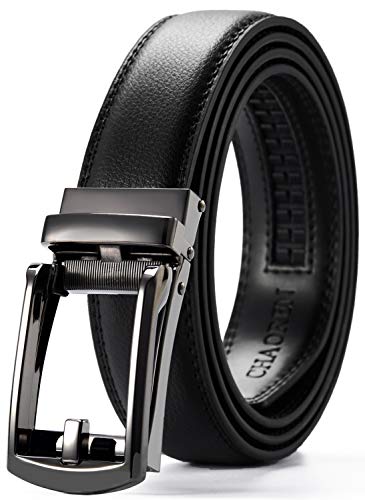 CHAOREN Ledergürtel Herren Schwarz – Automatik Gürtel Herren Schwarz Leder 30mm für Business und formelle Anlässe – Herrengürtel Stufenlos Verstellbar Anzuggürtel Herren von CHAOREN