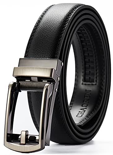 CHAOREN Ledergürtel Herren Schwarz – Automatik Gürtel Herren Schwarz Leder 30mm für Business und formelle Anlässe – Herrengürtel Stufenlos Verstellbar Anzuggürtel Herren von CHAOREN