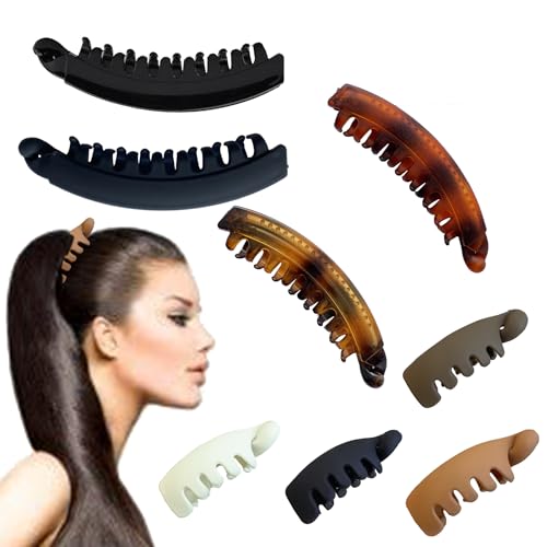 CHAOTEMAI 8 Stück Banana Hair Clip, Banana Clips Dickes Haar, Bananenspange Haare, Bananas Clip, Haarklammer Rutschfeste Leopard Haar Spange Haarclips Für Damen Mädchen Dicke Mittleres Haare (B) von CHAOTEMAI