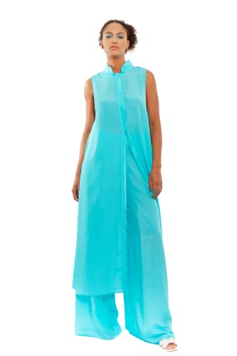 CHAOUICHE Damen Flow Weste, Blau Turquoise, L von CHAOUICHE