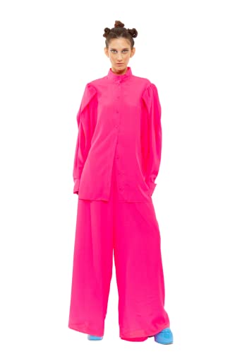 CHAOUICHE Damen Pajama-Shirt, Rosa, XXL von CHAOUICHE