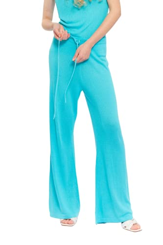 CHAOUICHE Damen Strickhose, Blau, L von CHAOUICHE