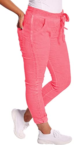 CHARIS MODA Jogpants Sommerhose mit Ziernaht an der Seite (Koralle) von CHARIS MODA