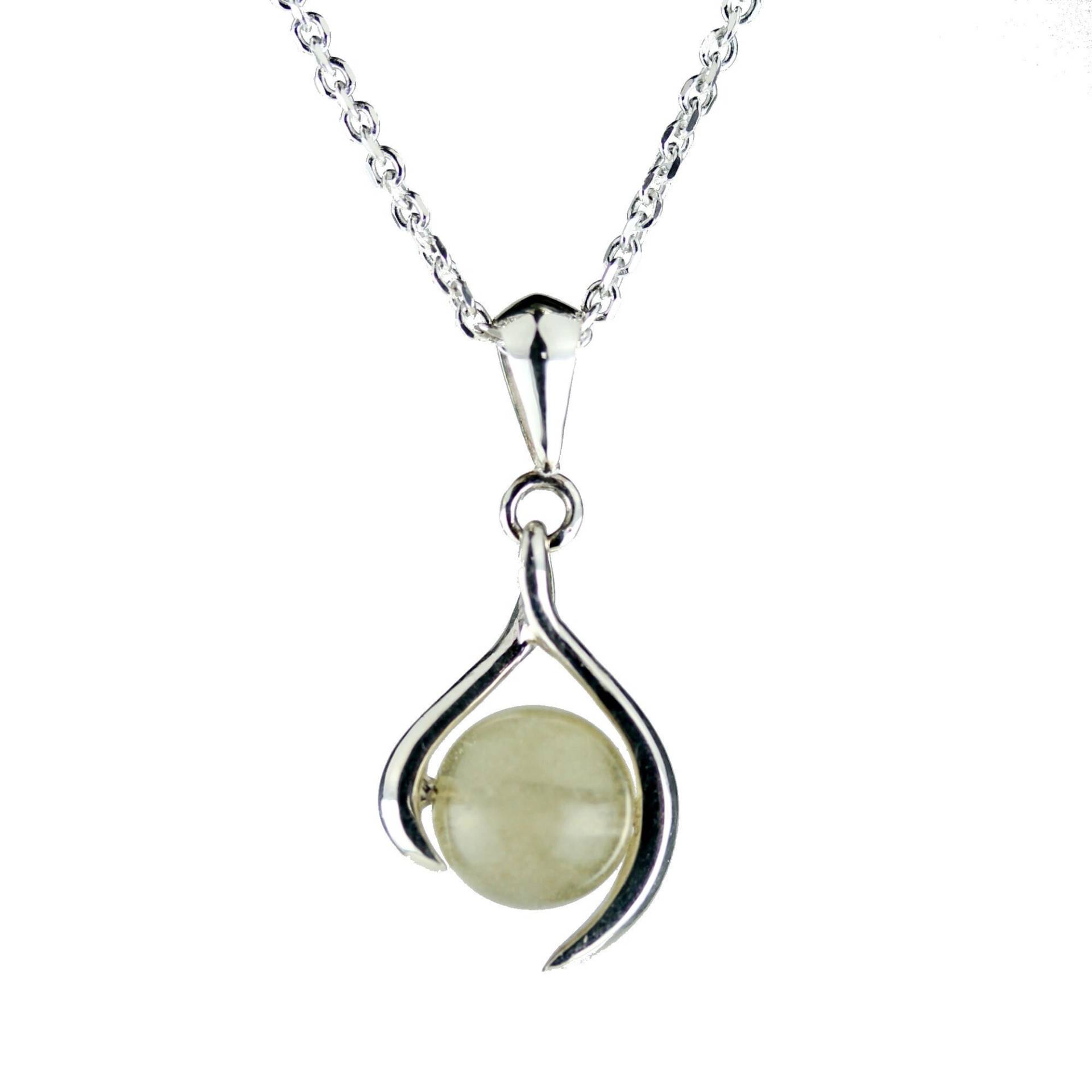 Libysche Wüstenglas-Silberkette/sterling Silber Gelbgold Hergestellt in Japan Geschenkschmuck Charis-Schmuck von CHARISJewelry