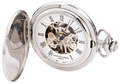 Charles-Hubert, Paris 3919 Premium Collection Mechanische Taschenuhr aus Edelstahl von Charles-Hubert, Paris