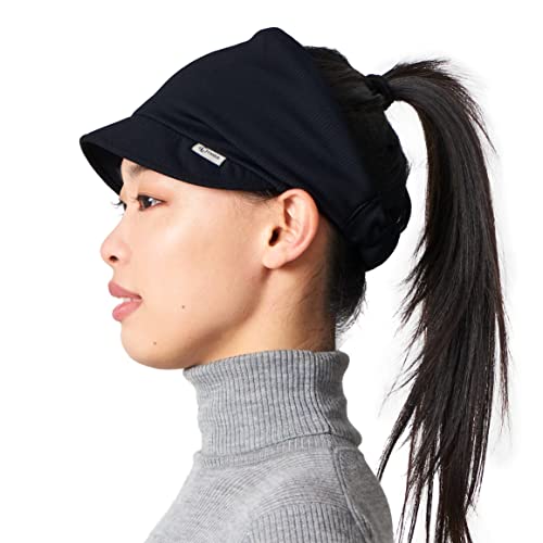 CHARM Bandana Damen Visor Kopftuch - Herren Cap Sommer Kopfbedeckung Stirnband Mit Sonnenschutz Mit Schirm Sonnen-Hut Schwarz von CHARM