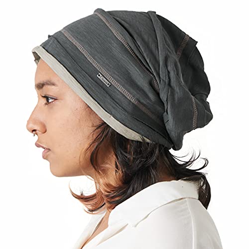 CHARM Baumwolle Slouch Herren Beanie - Leichte Chemo Mütze Koreanisches Design Dunkelgrau von CHARM