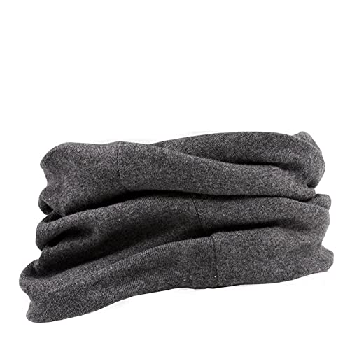 CHARM Bio-Baumwolle Multifunktionstuch Stirnband - Beanie Loop Schal Halstuch Dunkelgrau & Lila von CHARM