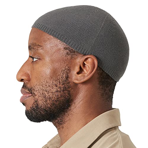 CHARM Bio-Baumwolle Schädel Mütze Kufi Islam Gebets Hut Schädelmütze Mütze Herren Kopfbedeckungen Dunkelgrau L CHARM Bio-Baumwolle Schädel Mütze Kufi Islam Gebets Hut Schädelmütze Mütze Herren Kopfbedeckungen Dunkelgrau L von CHARM
