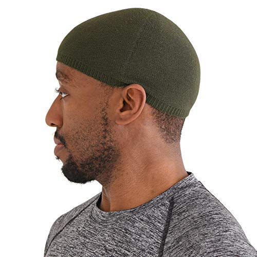 CHARM Bio-Baumwolle Schädel Mütze Kufi Islam Gebets Hut Schädelmütze Mütze Herren Kopfbedeckungen Khaki M von CHARM