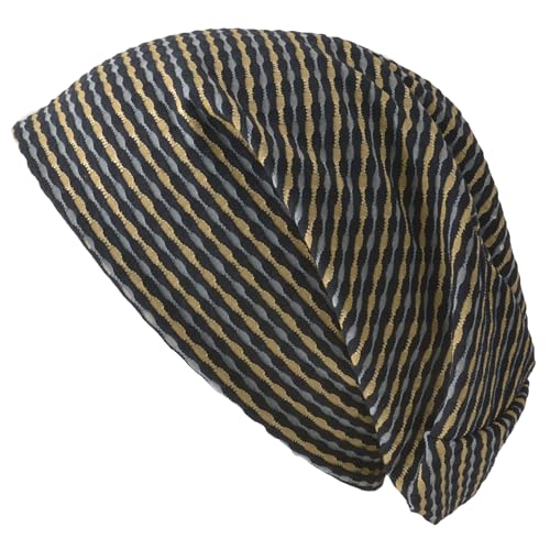 CHARM Bio Baumwolle Slouch Beanie Gemacht In Japan Groß Weich Sommer Hut Kühlung Beanie Für Männer & Frauen Krebs Chemo Mode Gold Grau Line CHARM Bio Baumwolle Slouch Beanie Gemacht In Japan Groß Weich Sommer Hut Kühlung Beanie Für Männer & Frauen Krebs Chemo Mode Gold Grau Line von CHARM