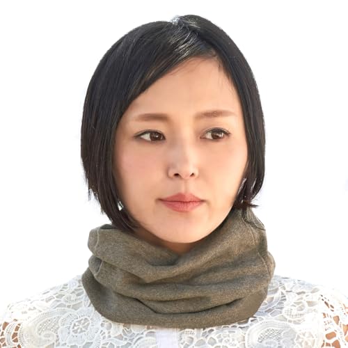 CHARM Bio Baumwolle Stirnband Halstuch - Loop Schal Schlauchtuch Maskenschal Braun von CHARM