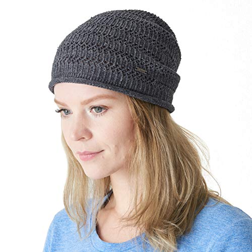 CHARM Damen Herren Leinen Mütze - Hipster Slouch Beanie Strick Hut Masche Japanische Mode Sommer Dunkelgrau von CHARM