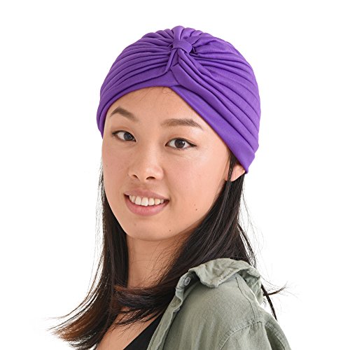 CHARM Twist Falten Kopf Wickeln Turban Mütze Wahrsager Hut Retro Vintage Lila von CHARM