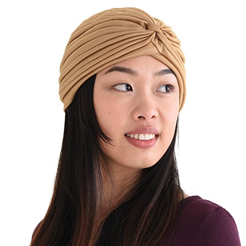 CHARM Twist Falten Kopf Wickeln Turban Mütze Wahrsager Hut Retro Vintage Senfgelb von CHARM