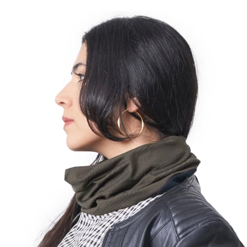 CHARM Damen Herren Multifunktionstuch Loop Schal Nackenwärmer Stirnband Mütze In Einem Sommer Winter Bio Baumwolle Braun von CHARM