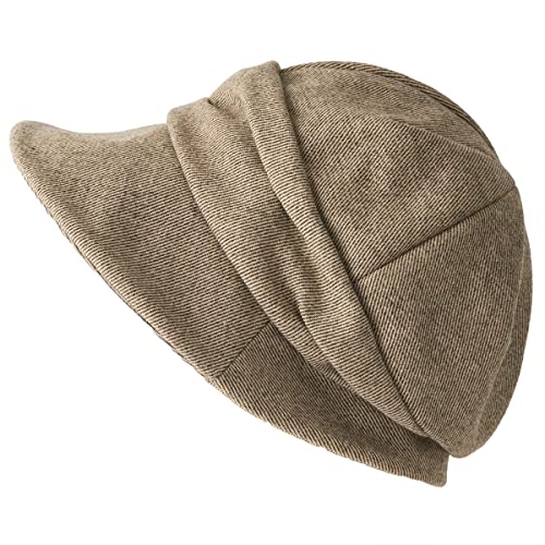 CHARM Damen Newsboy Wintermütze Ballonmütze - Bio-Baumwolle Bonnet Visor Chemo Beige von CHARM